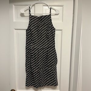 Madewell Black and White Spotted Midi Dress - Kaddy Dress - Linen Stretch Modal